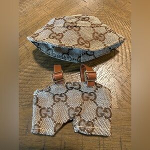 Custom Labubu Designer Inspired Clothing Overalls & Bucket Hat